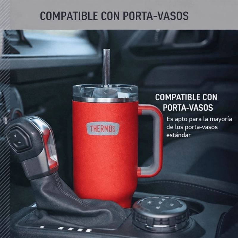 VASO TERMICO THERMOS MUG ACERO INOX ICON 1.2 LT CRIMSON - 4