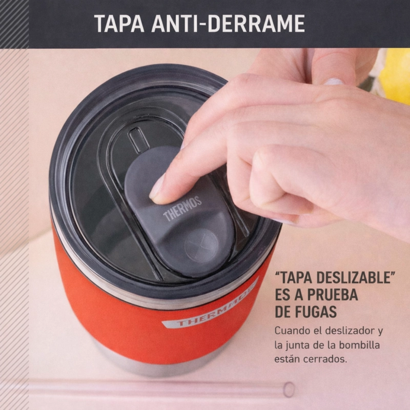 VASO TERMICO THERMOS MUG ACERO INOX ICON 1.2 LT CRIMSON - 5