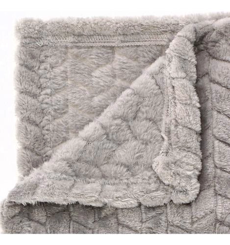 FRAZADA ANDES JACQUARD FLANNEL GRIS 2 PLAZA - 4