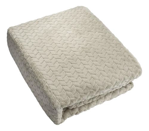 FRAZADA ANDES JACQUARD FLANNEL BEIGE 2 PLAZA - 3