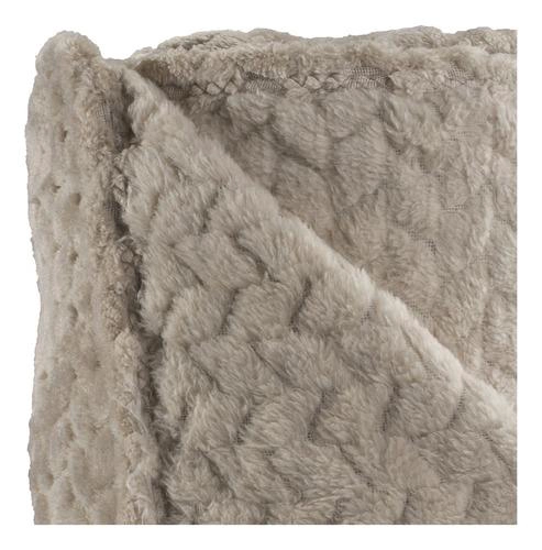 FRAZADA ANDES JACQUARD FLANNEL BEIGE 2 PLAZA - 4