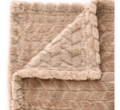 FRAZADA ANDES JACQUARD FLANNEL BEIGE 2 PLAZA - 5