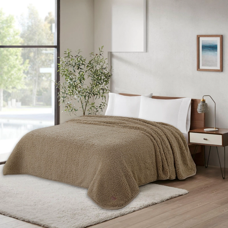 FRAZADA ANDES SHERPA BEIGE 1.5 PLAZA - 1