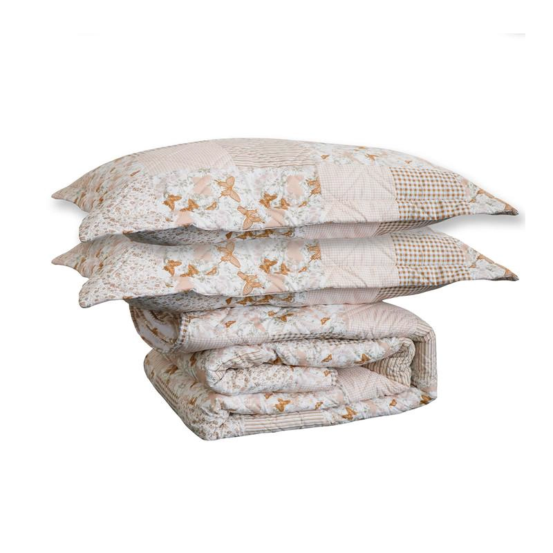 QUILT ANDES SHERPA ESTAMPADO PATCHWORK BEIGE 1.5 P - 2
