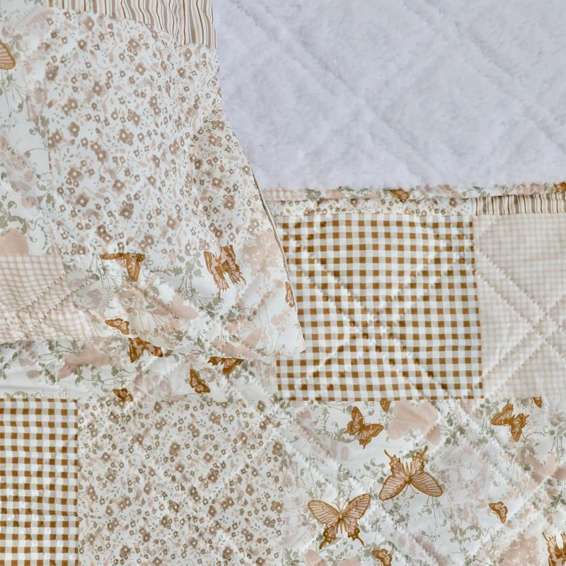 QUILT ANDES SHERPA ESTAMPADO PATCHWORK BEIGE 1.5 P - 3