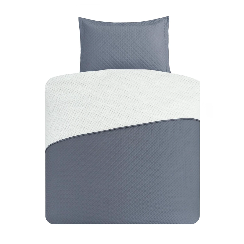 QUILT ANDES SHERPA LISO GRIS 1.5 PLAZA - 1
