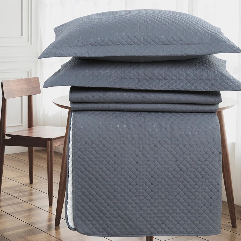 QUILT ANDES SHERPA LISO GRIS 1.5 PLAZA - 2