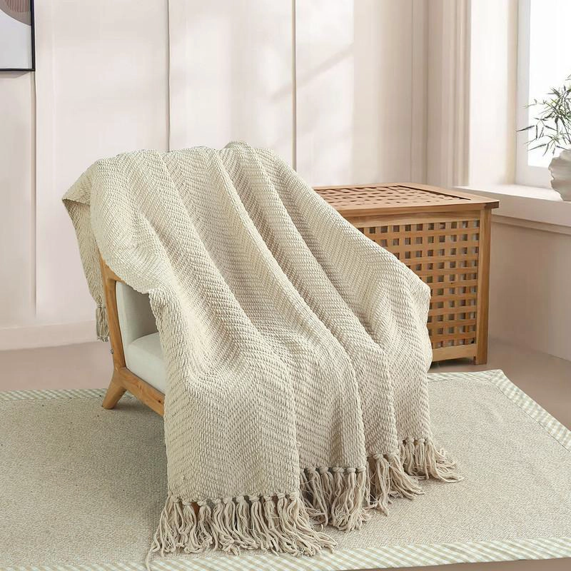 MANTA ANDES ESPIGA S 125X150  BEIGE - 1