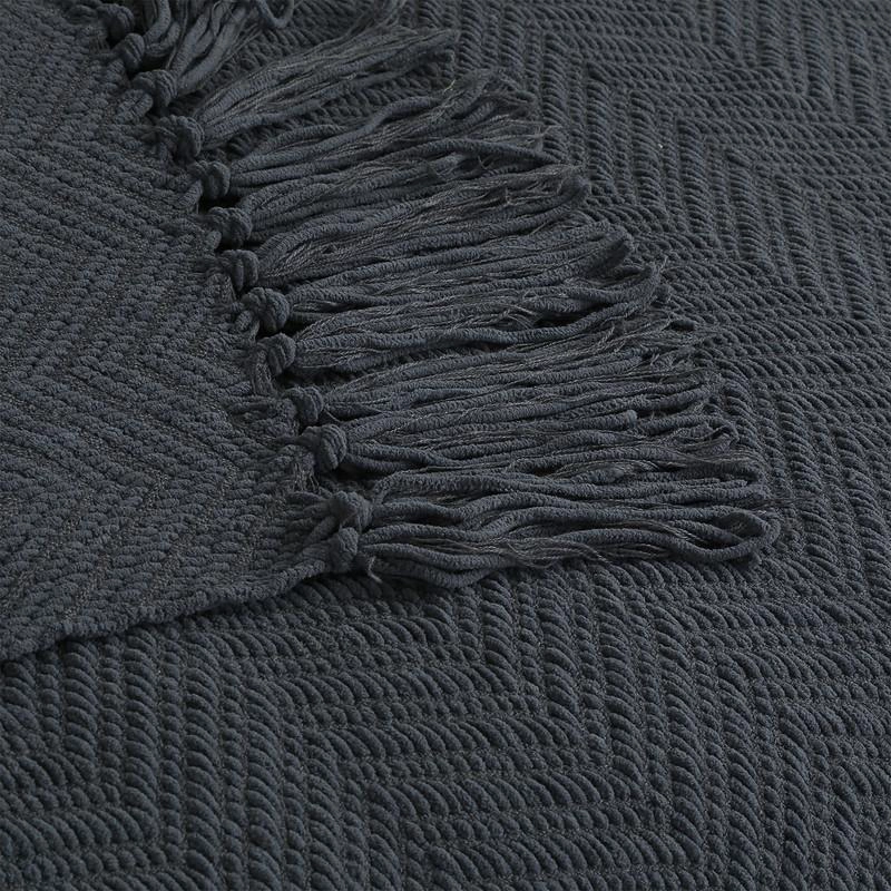 MANTA ANDES ESPIGA S 125X150  GRIS OSCURO - 3