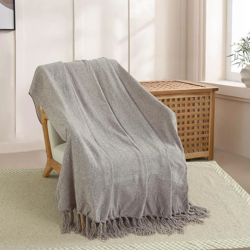 MANTA ANDES LISA 125X150  GRIS - 1