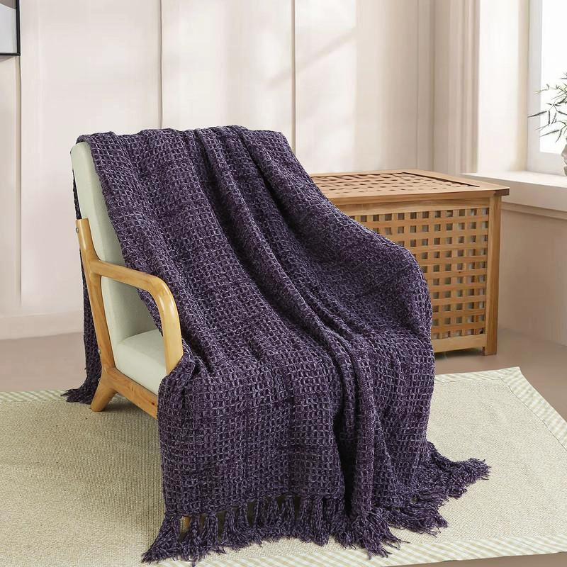 MANTA ANDES CUADRO 125X175  MORADO - 1