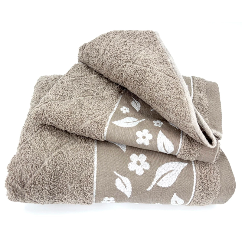 JUEGO TOALLA ANDES 3 PIEZAS HOJAS BEIGE - 3