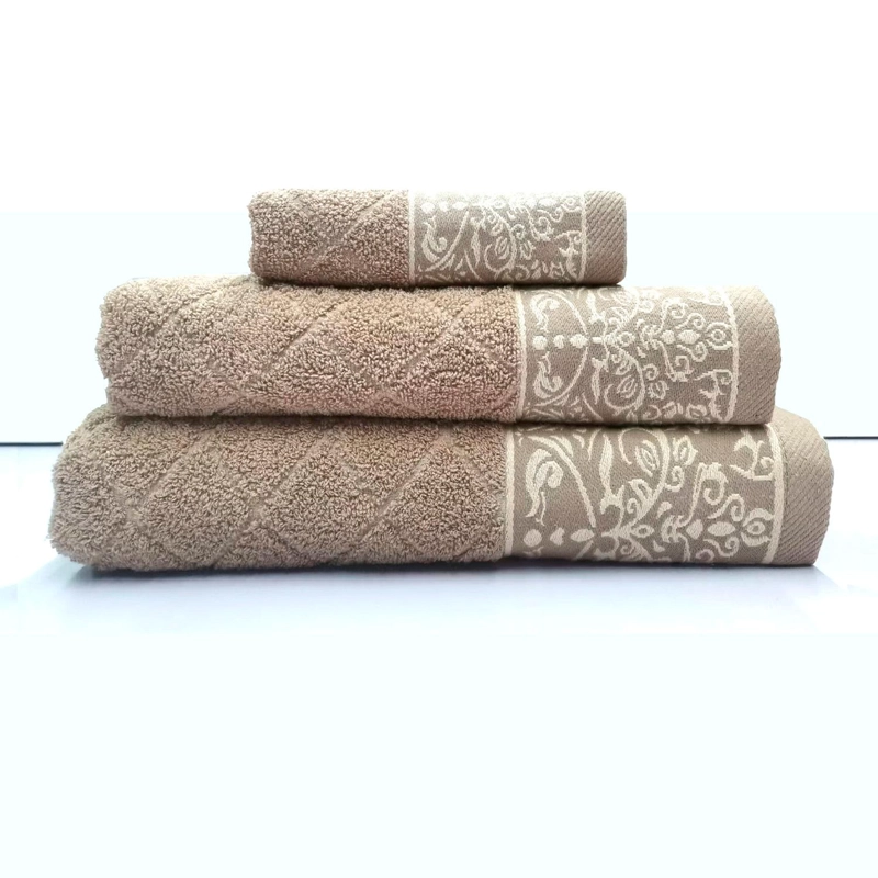 JUEGO TOALLA ANDES 3 PIEZAS FLORES BEIGE - 1