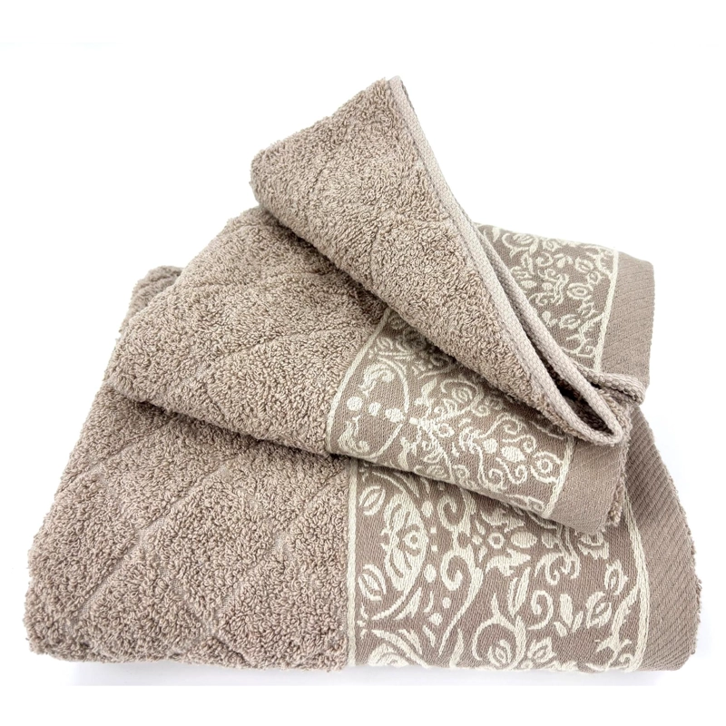JUEGO TOALLA ANDES 3 PIEZAS FLORES BEIGE - 3