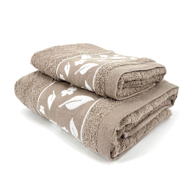 JUEGO TOALLA ANDES 2 PIEZAS HOJAS BEIGE - 3