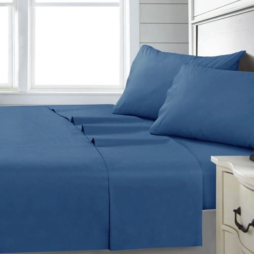 SABANA ANDES 144 HILOS LISA AZUL 1.5  PLAZA - 1