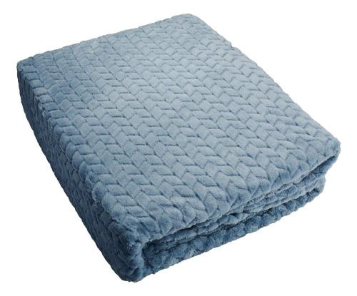 FRAZADA ANDES JACQUARD FLANNEL AZUL 2 PLAZA - 3