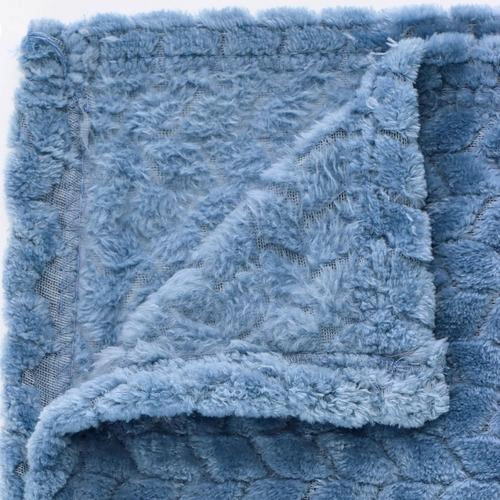 FRAZADA ANDES JACQUARD FLANNEL AZUL 2 PLAZA - 4