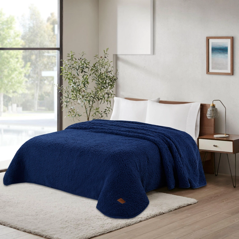 FRAZADA ANDES SHERPA AZUL 2 PLAZAS - 1
