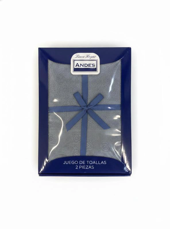 JUEGO TOALLA ANDES 2 PIEZAS ROSAS AZUL - 4