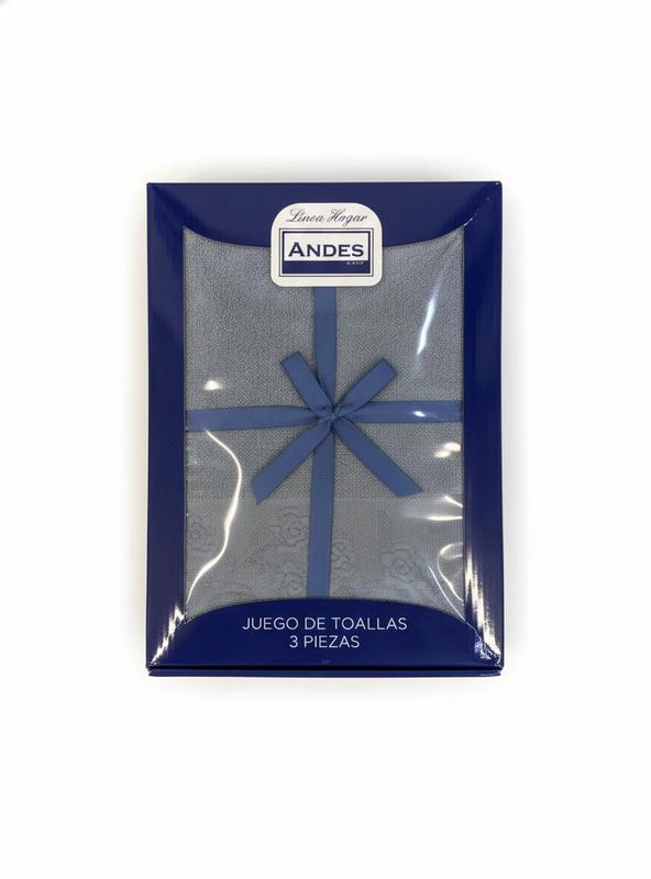 JUEGO TOALLA ANDES 3 PIEZAS ROSAS AZUL - 3