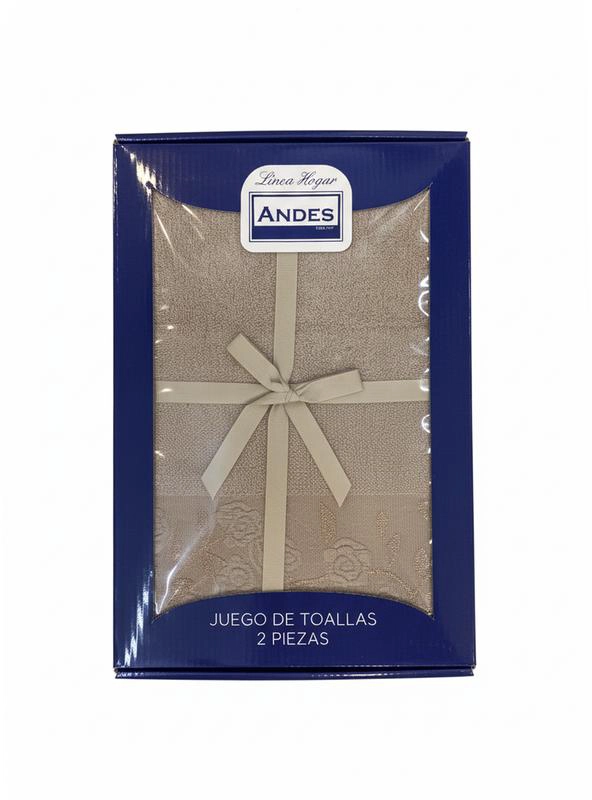 JUEGO TOALLA ANDES 2 PIEZAS ROSAS TAUPE - 4
