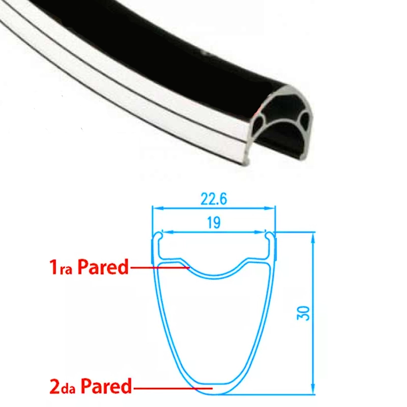 ARO 26' DOBLE PARED ALUMINIO 36H NEGRO E-BIKE - 6