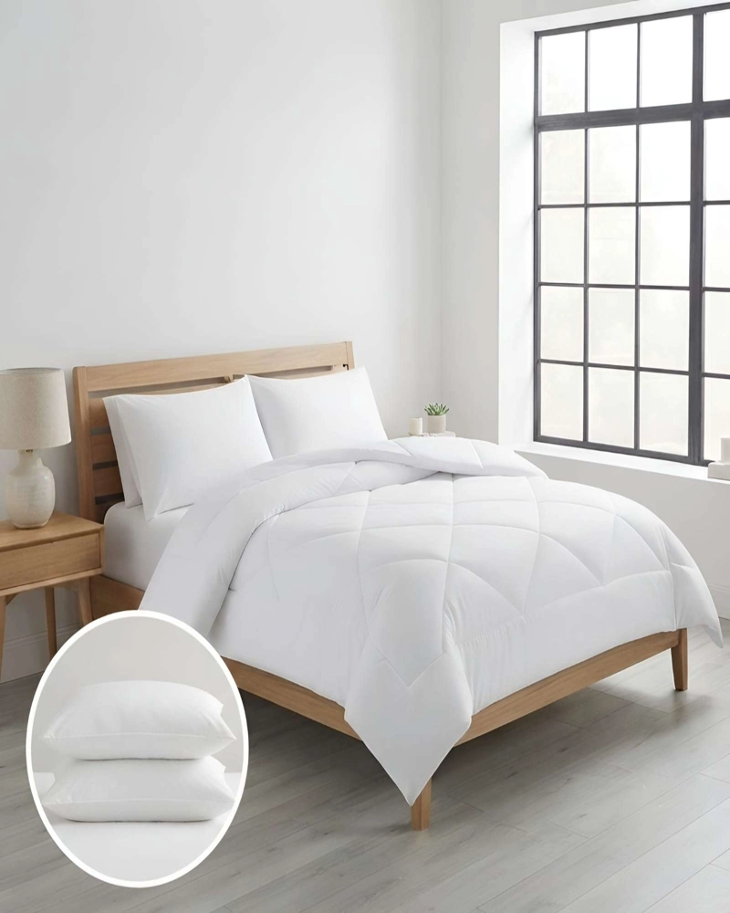 SET DE CAMA SUPER KING TODO EN 1  PLUMON NORDICO TE RMICO, SABANAS Y ALMOHADAS - 1
