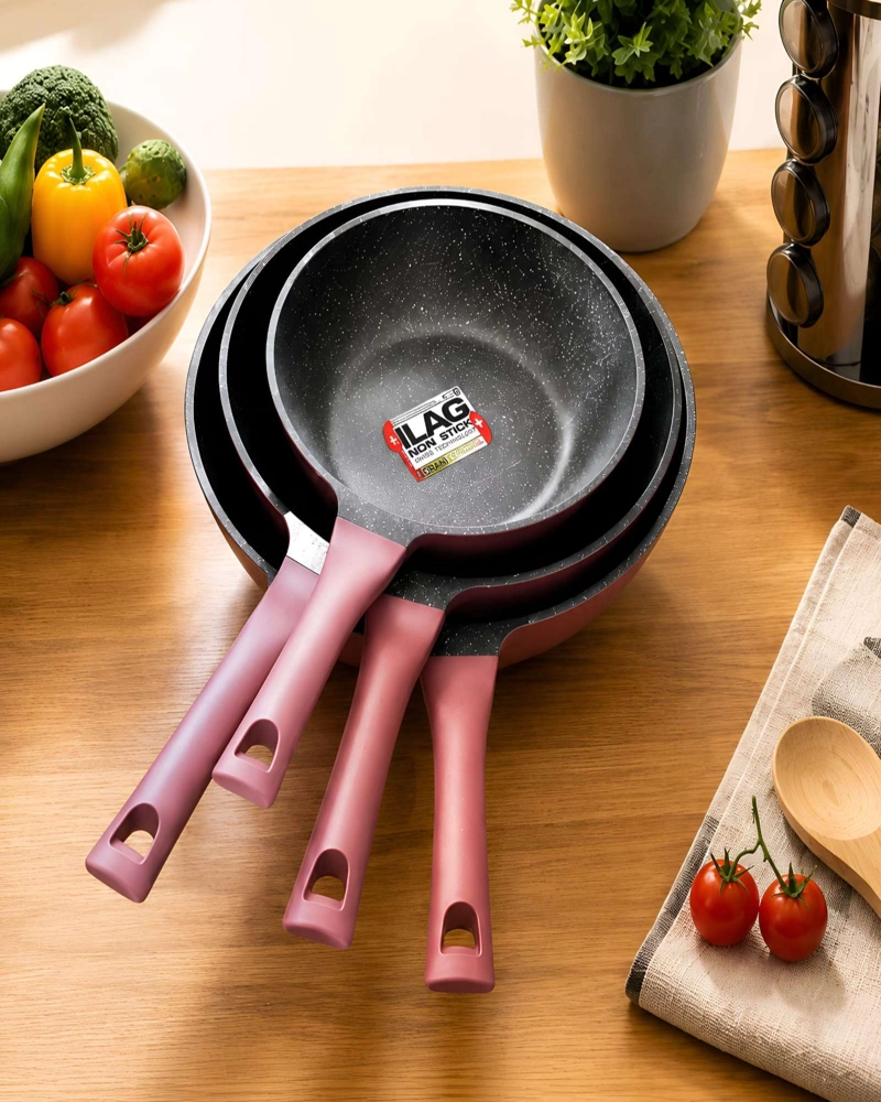 COMBO COCINA ANTIADHERENTE KEEP: 3 SARTENES + WOK ANTIADHERENTE - 1