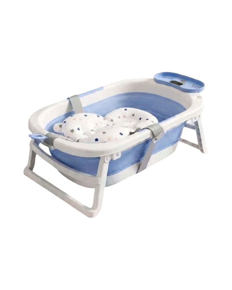 BAÑERA TINA PLEGABLE PARA BEBE  CON TERMOMETRO INTEGRADO Y COJIN SUAVE - 6