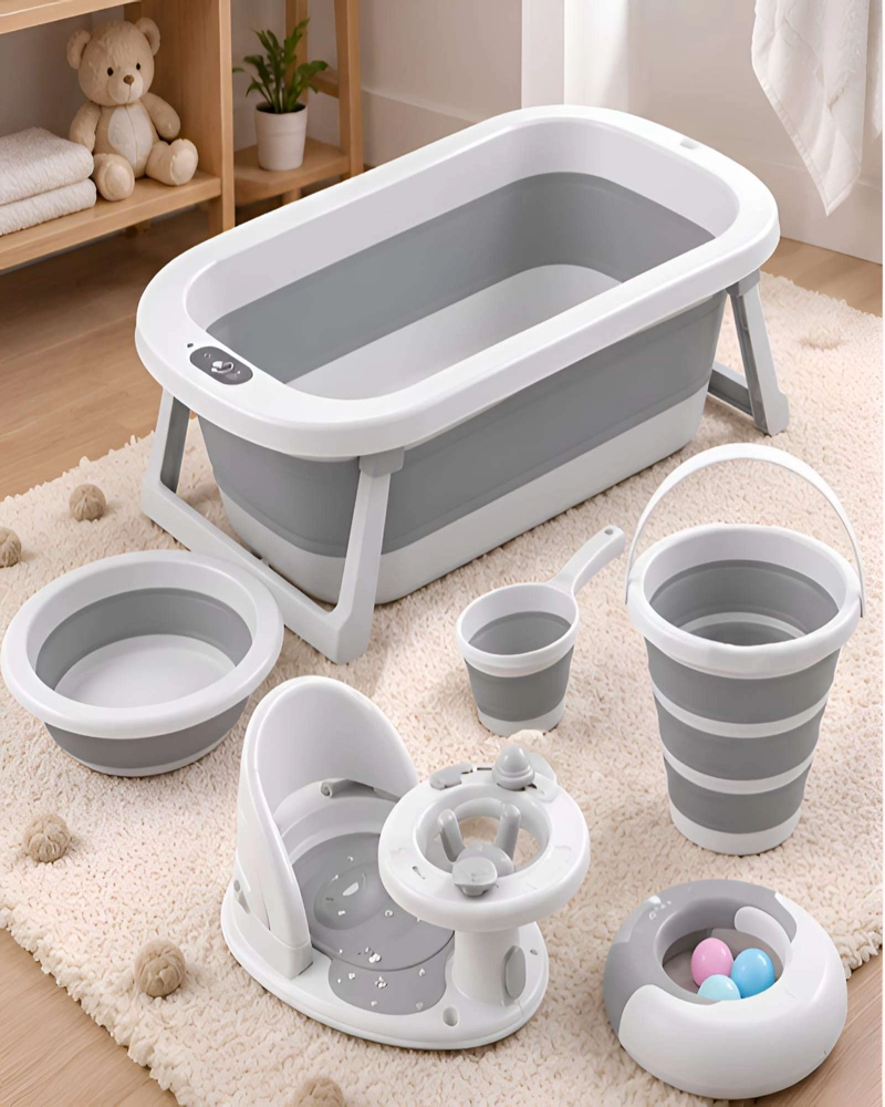 BAÑERA TINA PLEGABLE 6 EN 1 PARA BEBE  CON SENSOR DE TEMPERATURA DIGITAL - 1