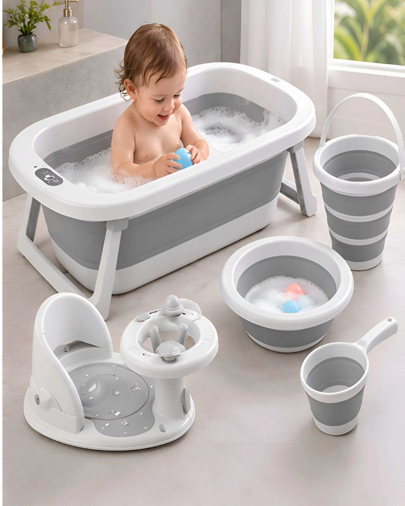 BAÑERA TINA PLEGABLE 6 EN 1 PARA BEBE  CON SENSOR DE TEMPERATURA DIGITAL - 2