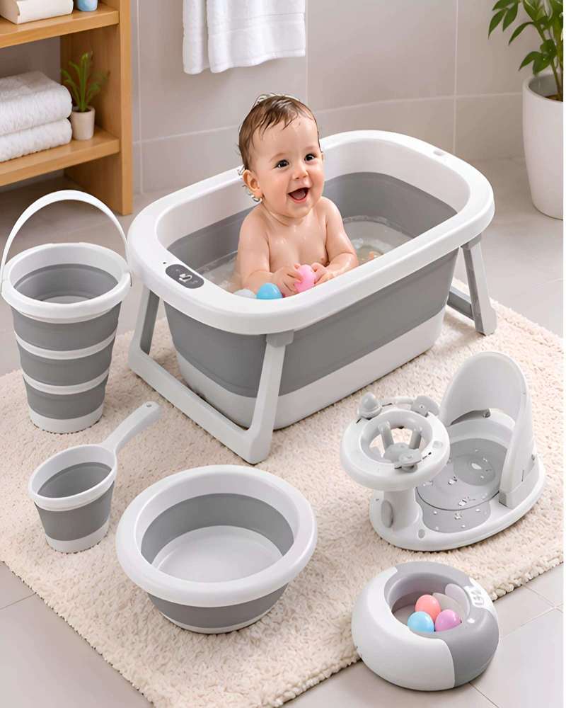 BAÑERA TINA PLEGABLE 6 EN 1 PARA BEBE  CON SENSOR DE TEMPERATURA DIGITAL - 3
