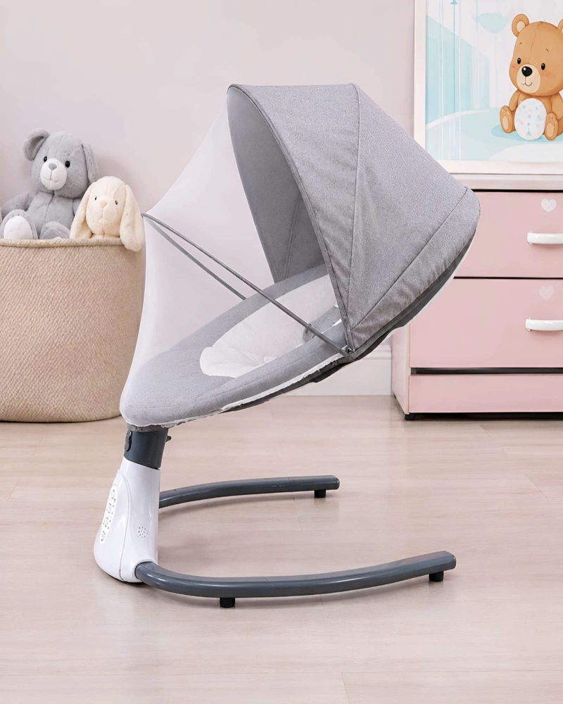 MECEDORA ELECTRICA PARA BEBE GIRATORIA 360 GRADOS CON CAPOTA Y MELODIAS - 4