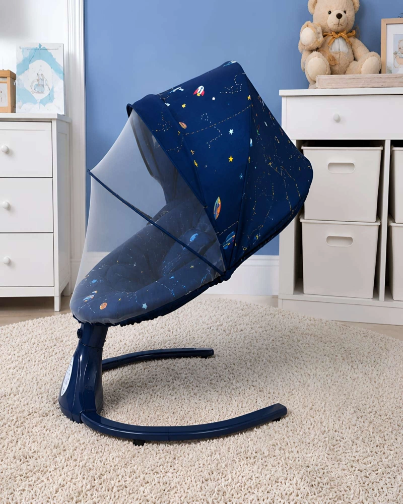 MECEDORA ELECTRICA PARA BEBE GIRATORIA 360 GRADOS CON CAPOTA Y MELODIAS - 4