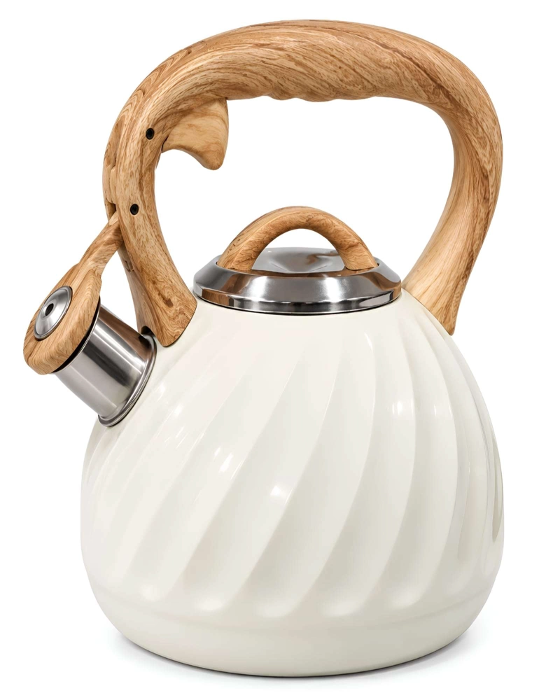 TETERA DE COCINA 3 LITROS ACERO INOXIDABLE DISEÑO NORDICO ASA ERGONOMICA - 6