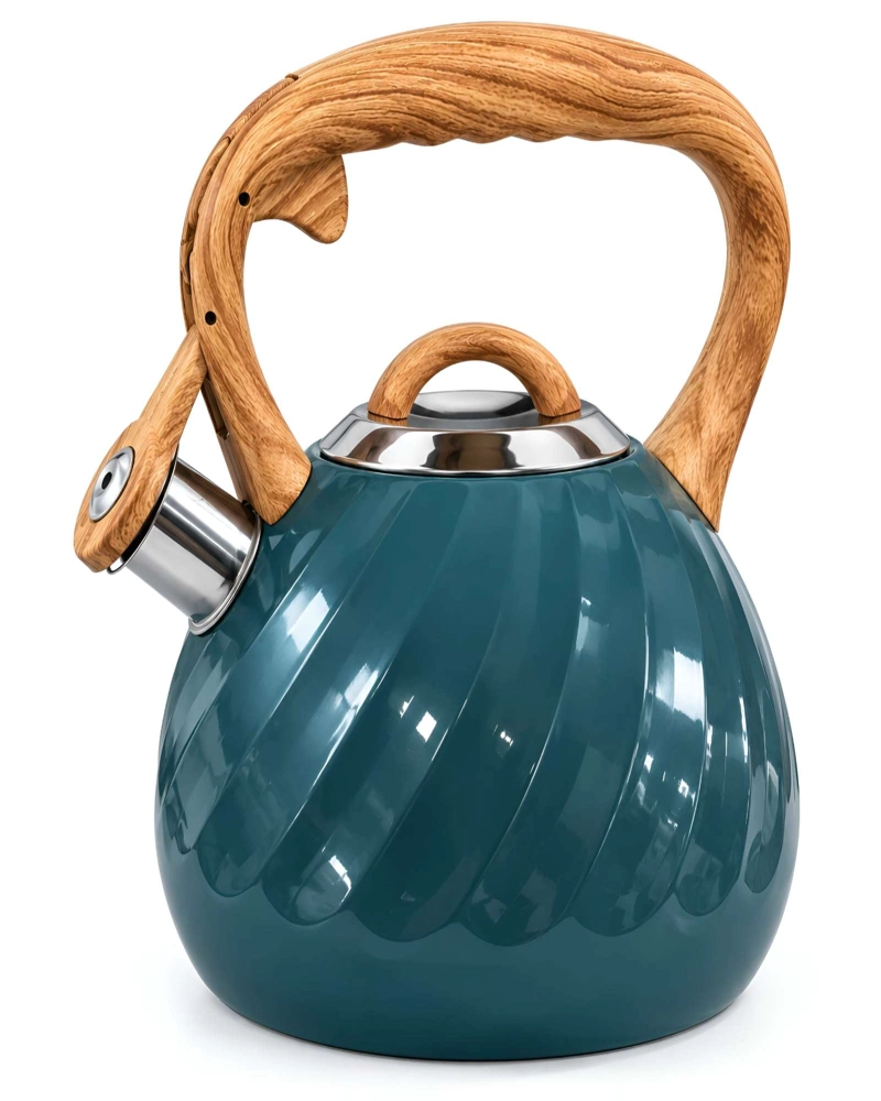 TETERA DE COCINA 3 LITROS ACERO INOXIDABLE DISEÑO NORDICO ASA ERGONOMICA - 6