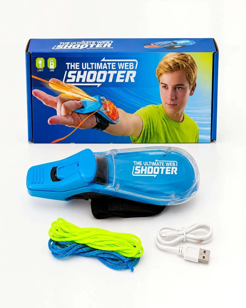 LANZADOR DE TELARAÑAS INFANTIL INTERACTIVO CON LUZ Y BATERIA USB RECARGABLE - 6