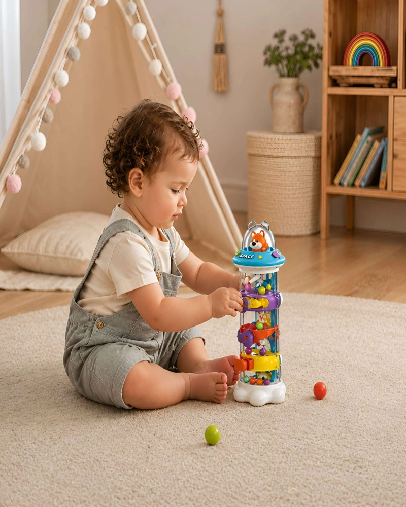 TORRE DE ACTIVIDADES INTERACTIVA 6 EN 1 DISEÑO ESPACIAL JUGUETE BEBE - 1