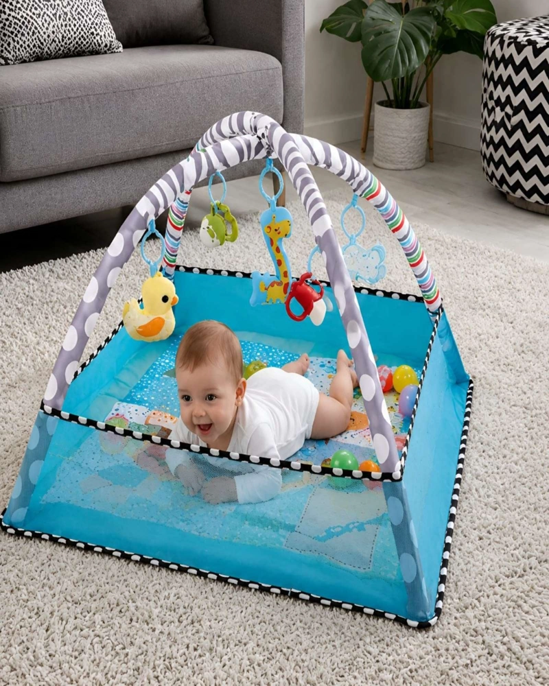 CENTRO DE ESTIMULACION PARA BEBE  2 EN 1 GIMNASIO Y PISCINA DE PELOTAS - 2