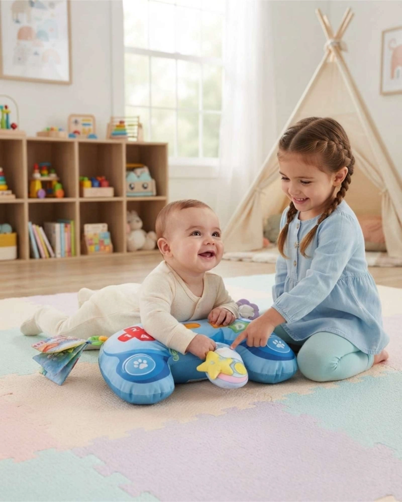 ALMOHADA SENSORIAL PARA BEBE  CON ACCESORIOS PARA ESTIMULACION TEMPRANA - 1