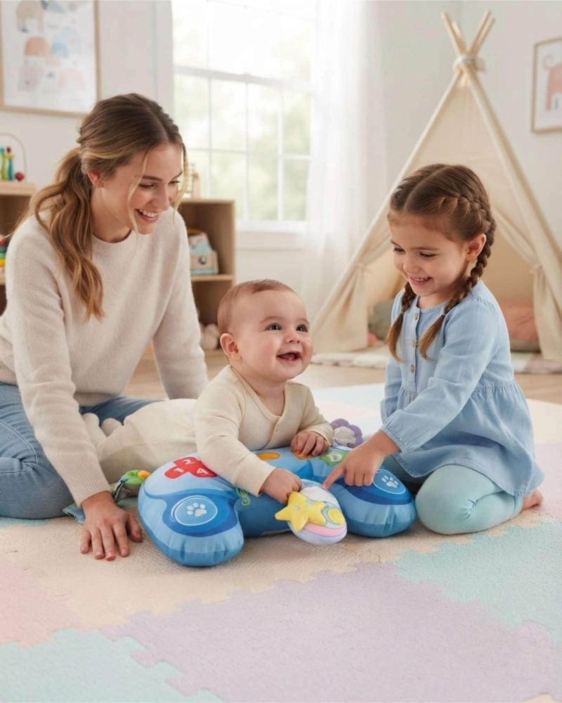 ALMOHADA SENSORIAL PARA BEBE  CON ACCESORIOS PARA ESTIMULACION TEMPRANA - 3
