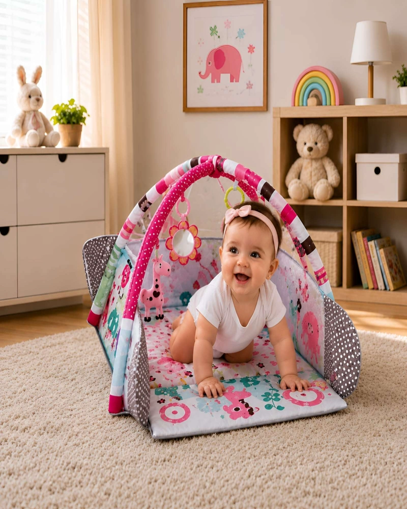 GIMNASIO DE ACTIVIDADES PARA BEBE  5 EN 1 CON PISCINA DE PELOTAS Y ARCOS - 2