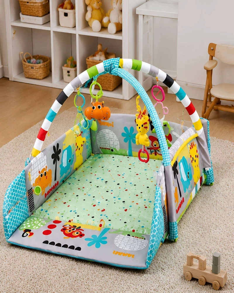 GIMNASIO DE ACTIVIDADES PARA BEBE  5 EN 1 CON PISCINA DE PELOTAS Y ARCOS - 1