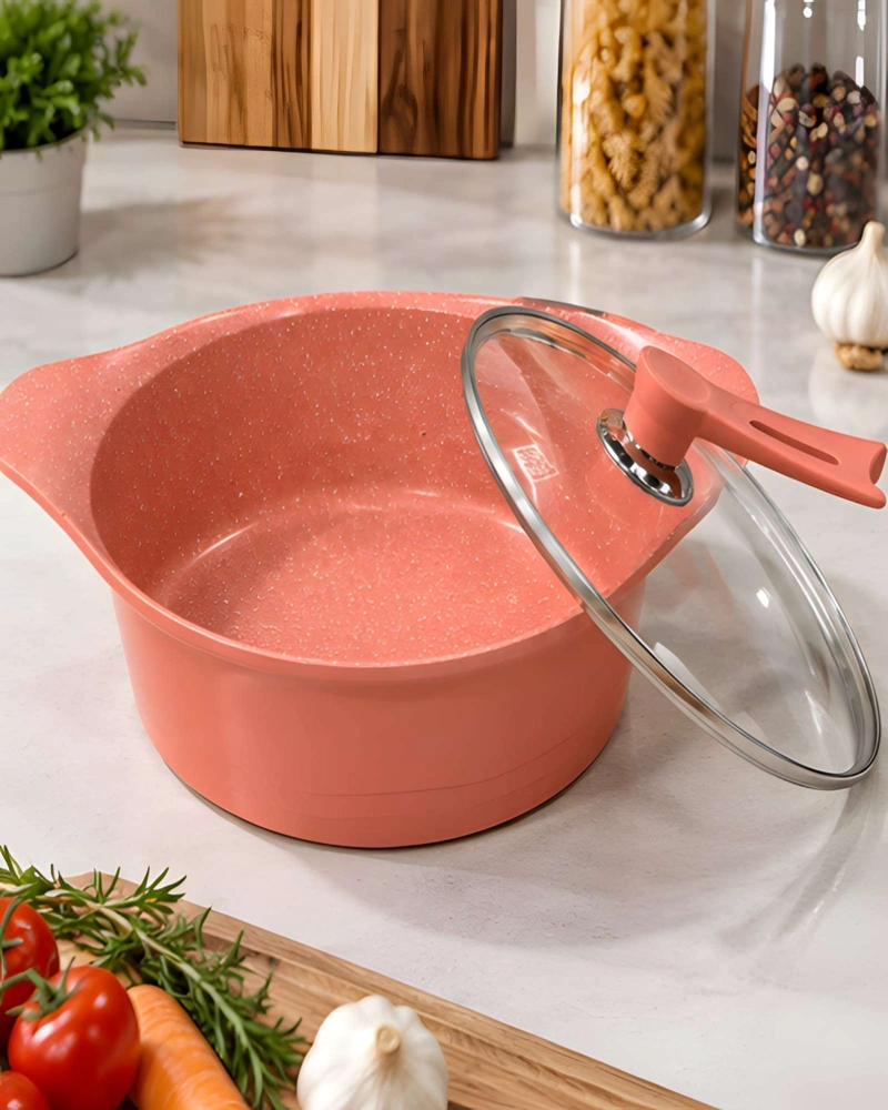 CACEROLA GUISERA BOHLIER 28 CM CON TAPA VIDRIO APTA INDUCCION Y GAS - 2