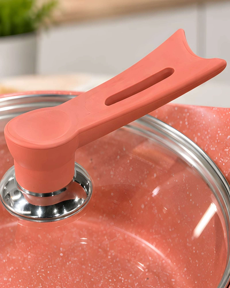 CACEROLA GUISERA BOHLIER 28 CM CON TAPA VIDRIO APTA INDUCCION Y GAS - 3