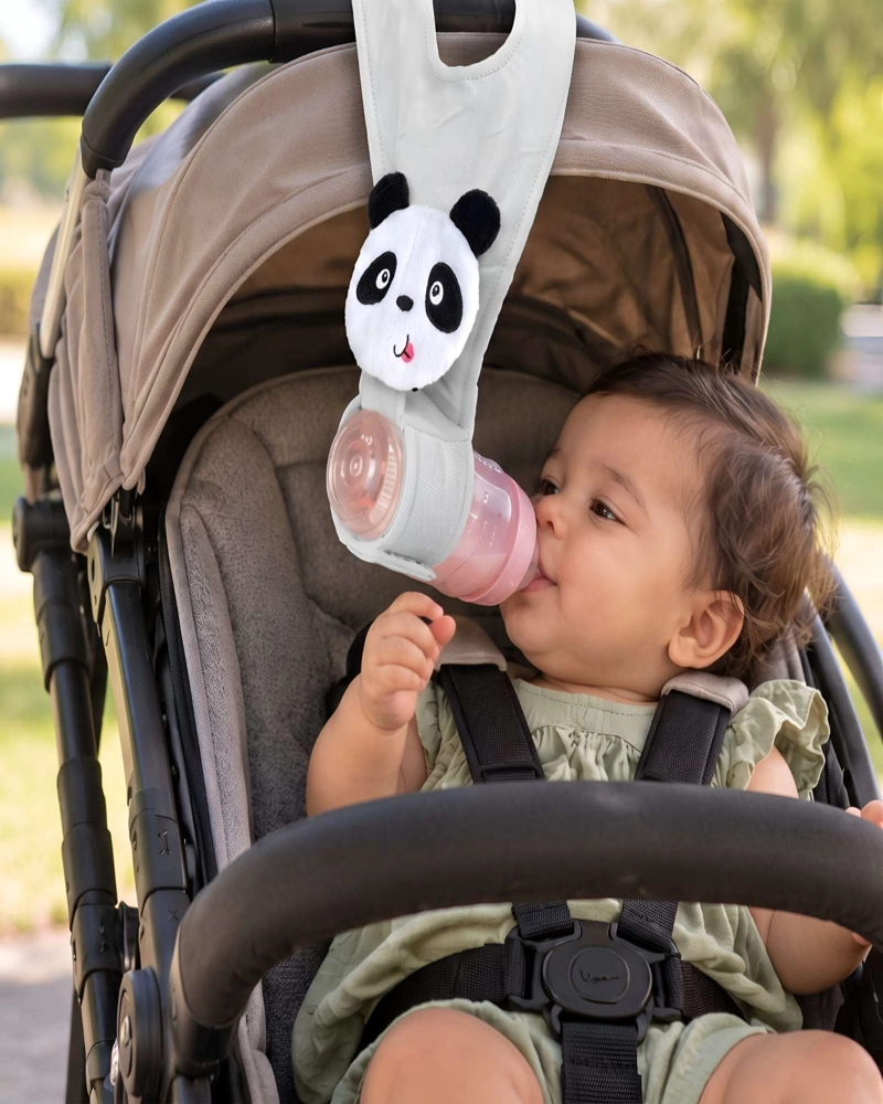 SOPORTE PARA MAMADERA DE BEBE  CON CORREA AJUSTABLE PARA COCHE - 2