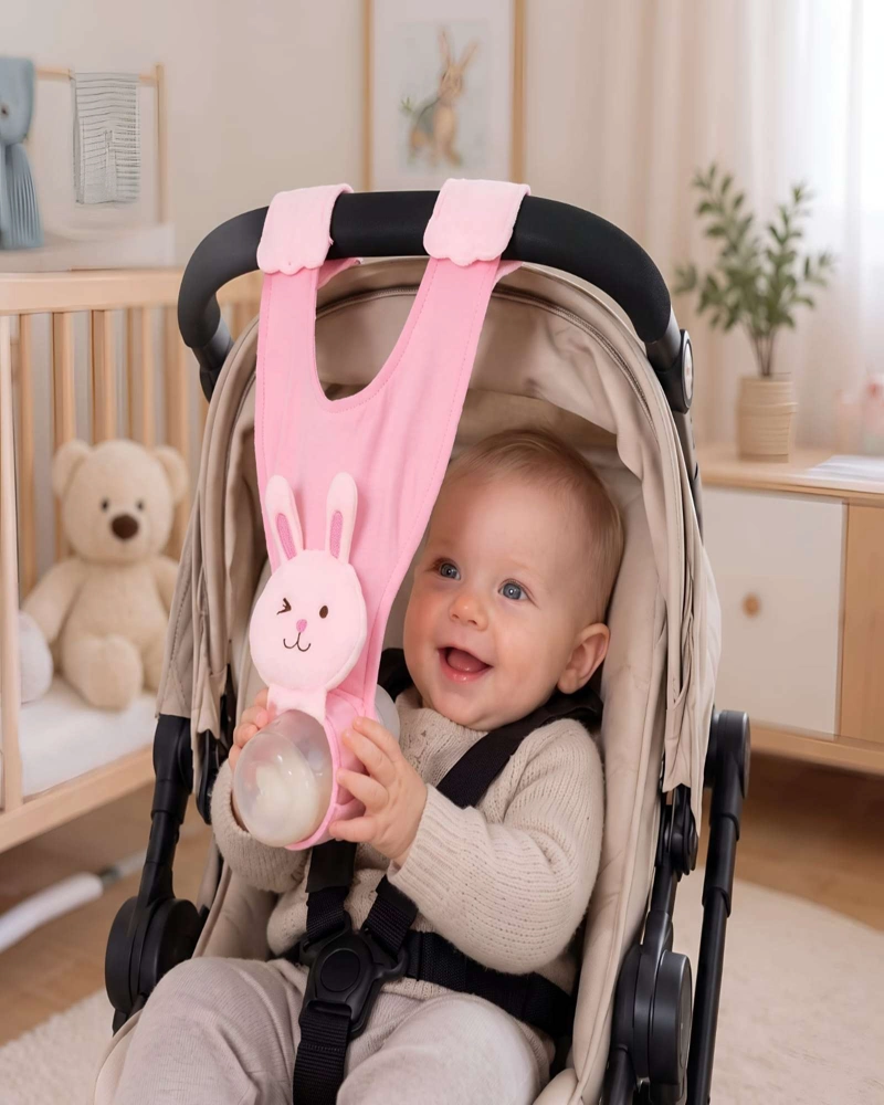 SOPORTE PARA MAMADERA DE BEBE  CON CORREA AJUSTABLE PARA COCHE - 2