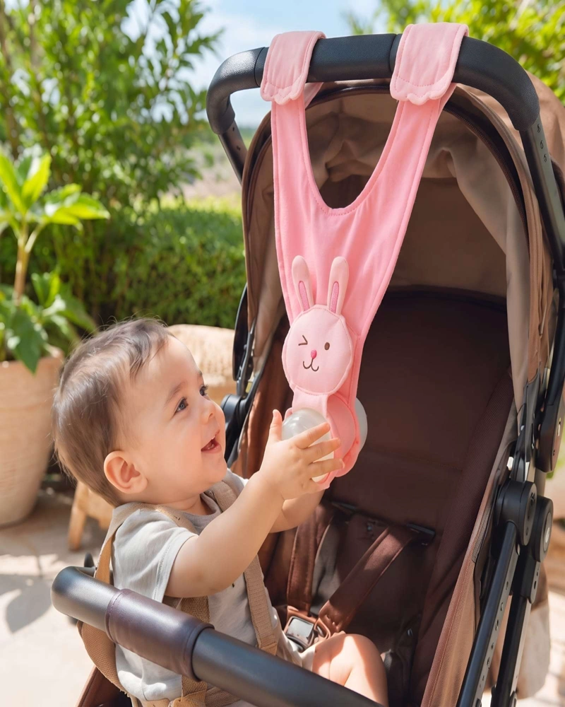 SOPORTE PARA MAMADERA DE BEBE  CON CORREA AJUSTABLE PARA COCHE - 5
