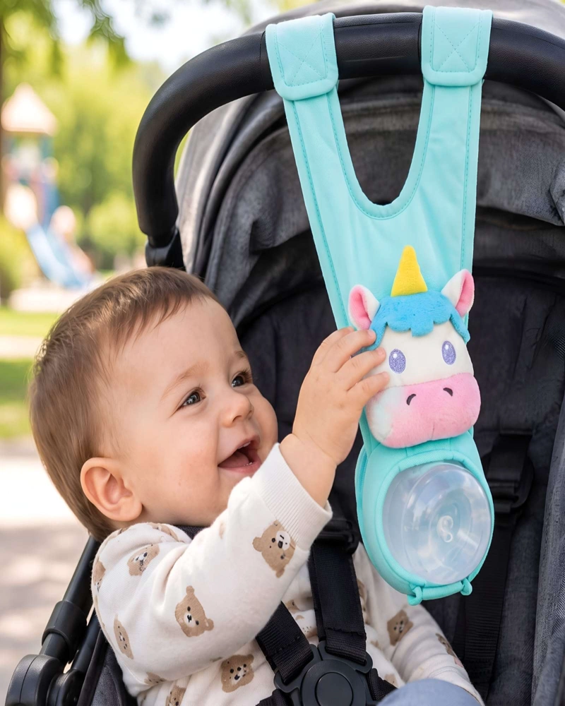 SOPORTE PARA MAMADERA DE BEBE  CON CORREA AJUSTABLE PARA COCHE - 3